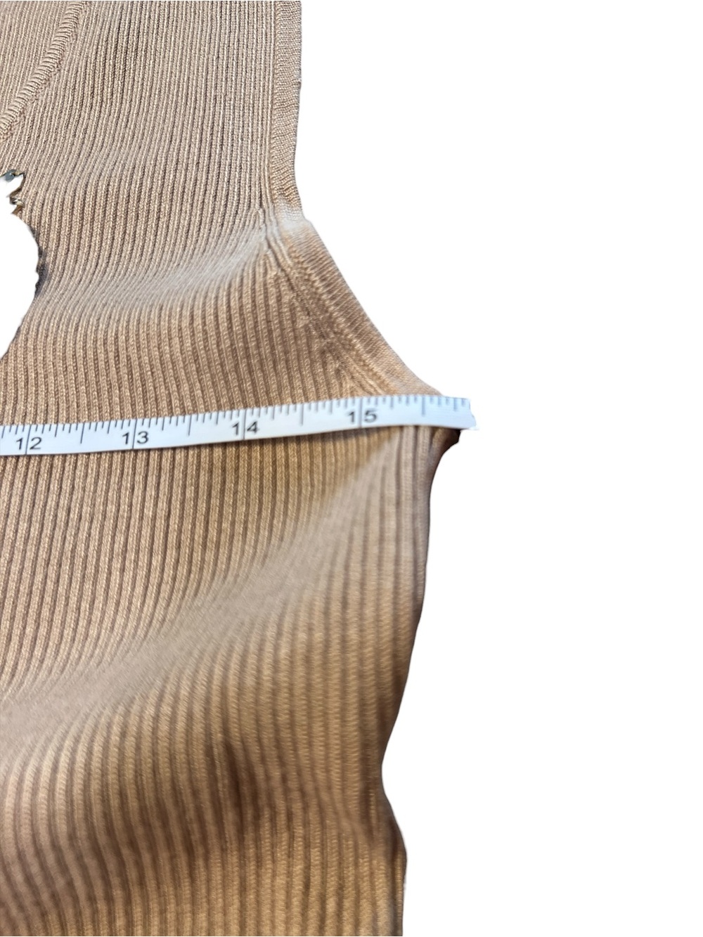 Ruby Rd. Beige Ribbed Tank with Jeweled Neckline - Picture 5 of 7